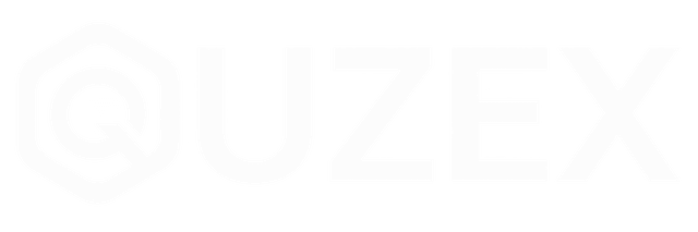 Quzex logo — dark variant on light background